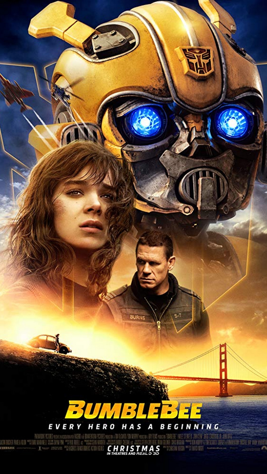 Bumblebee 2018 Poster Movie With Resolution 1080X1920 pixel. You can make this wallpaper for your Mac or Windows Desktop Background, iPhone, Android or Tablet and another Smartphone device for free
