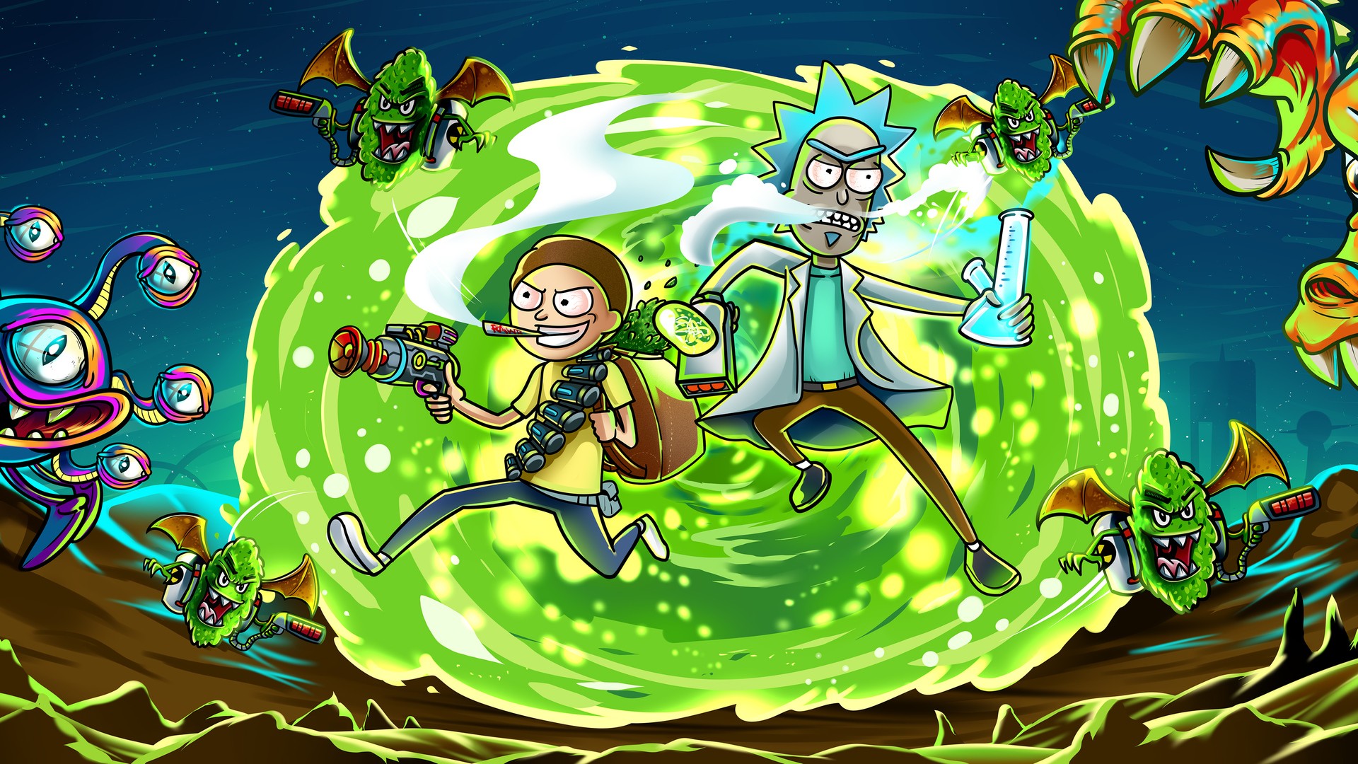 Как оформить рабочий стол windows 10 rick and morty