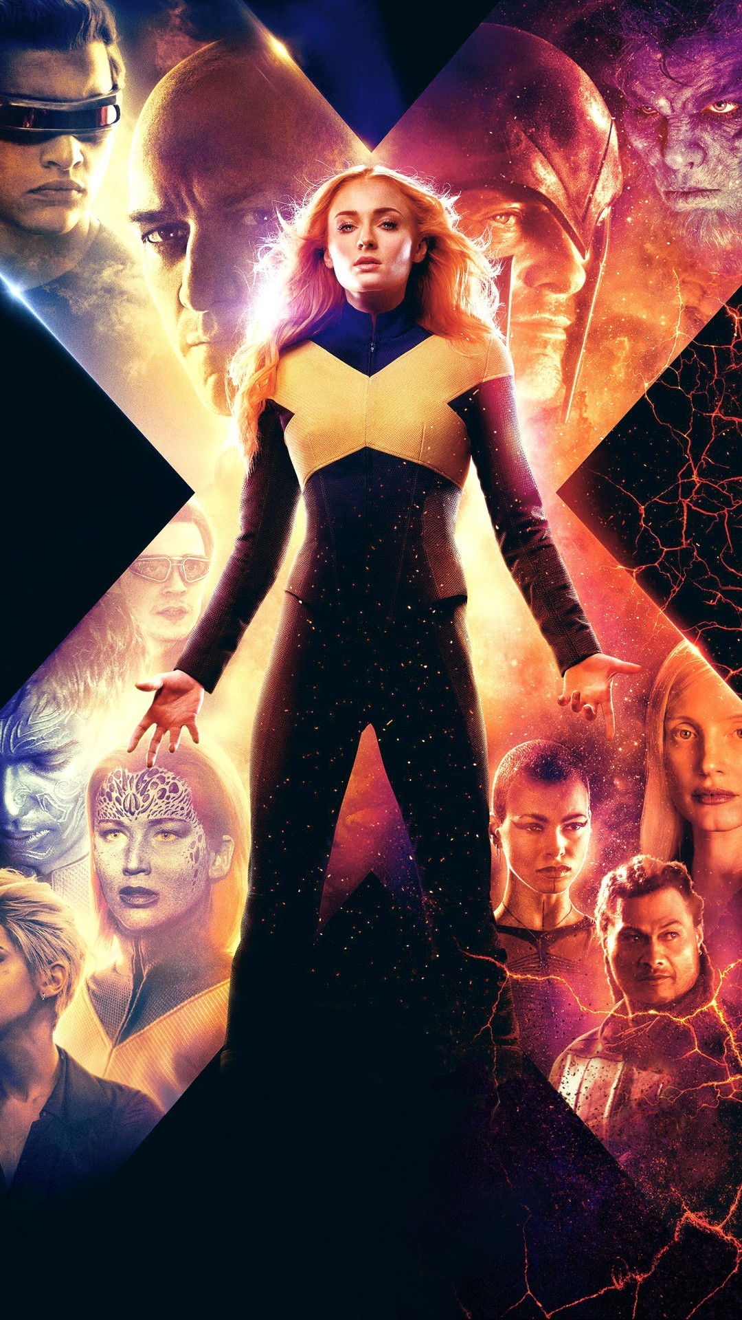 Dark Phoenix 2019 Full Movie Poster with high-resolution 1080x1920 pixel. You can use this poster wallpaper for your Desktop Computers, Mac Screensavers, Windows Backgrounds, iPhone Wallpapers, Tablet or Android Lock screen and another Mobile device