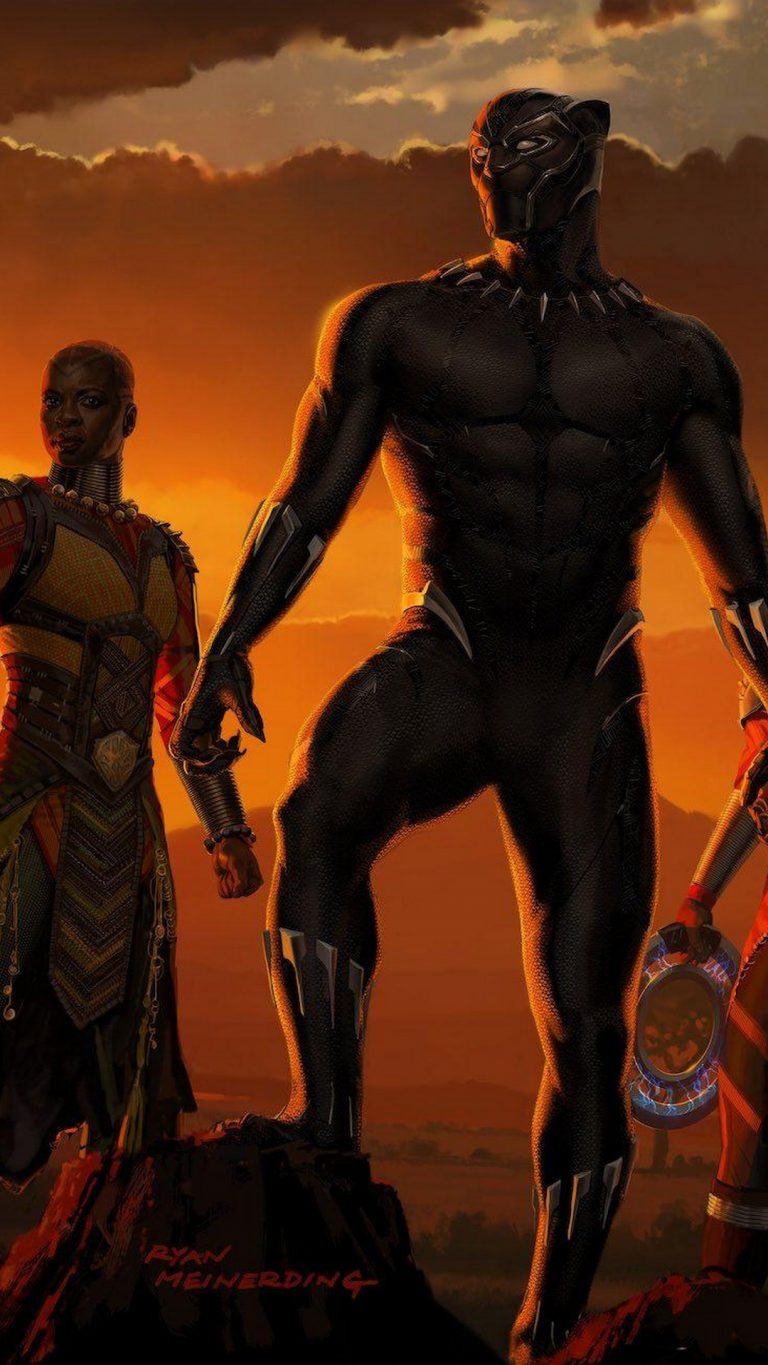 Black Panther Superhero iPhone X Wallpaper 2021 Movie Poster Wallpaper HD